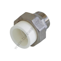 Eco Oynar Başlı Erkek Rakor Ø25X3/4 -Beyaz