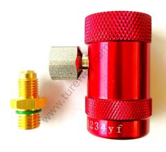 HONGSEN - HS-MH-1234 - R1234YF İÇİN YÜKSEK BASINÇ ARAÇ KLİMA ŞARJ VANASI. M12*1.5-1/4 ADAPTÖRÜ İLE