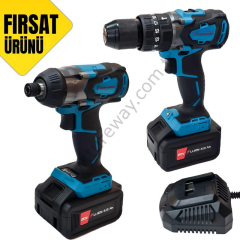 CATPOWER AKÜLÜ DARBELİ VİDALAMA VE TORKLU VİDALAMA SETİ+2 ADET 4.AH AKÜ+ŞARJ CİHAZI
